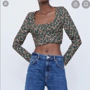 Zara Print Crop Top